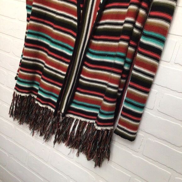 ELEMENT boho hoodie cardigan fringe southwestern western puncho medium - Picture 6 of 14